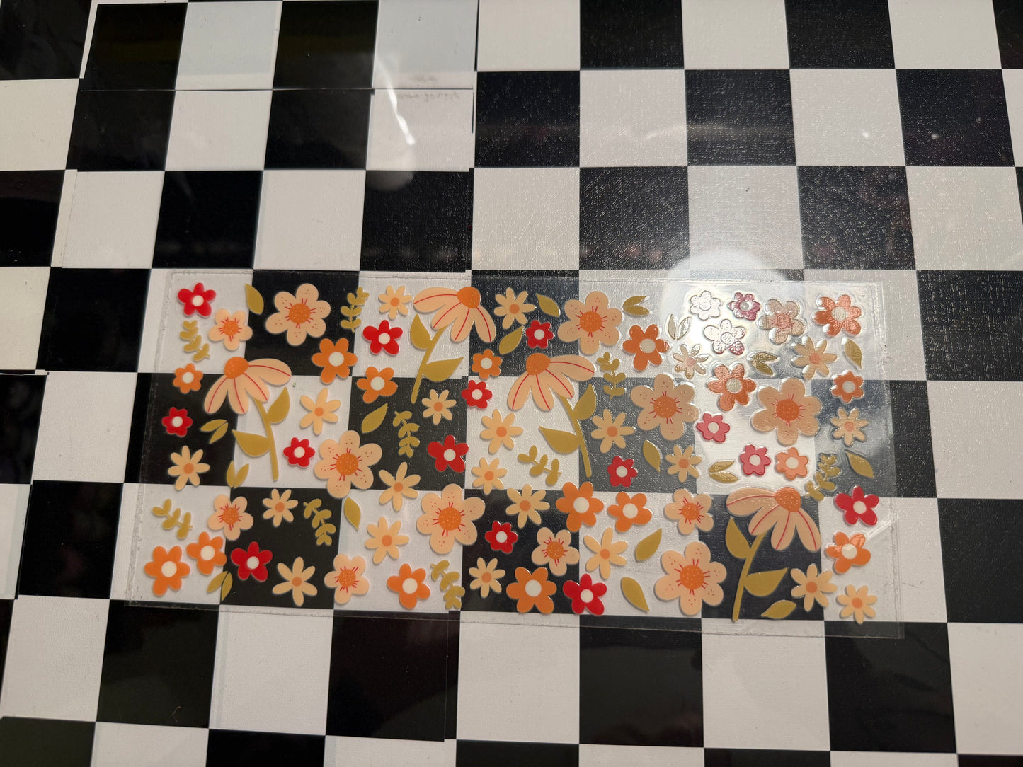 Peach and Red Flowers