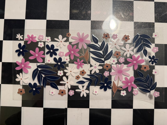 Pink and Navy Flowers