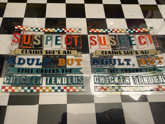 Suspect claims she is an adult