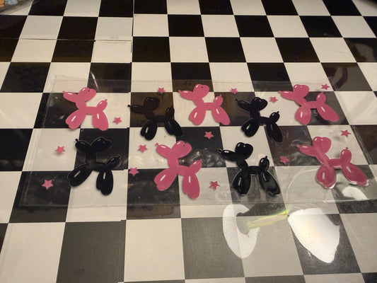 Pink/Black Balloon Dogs
