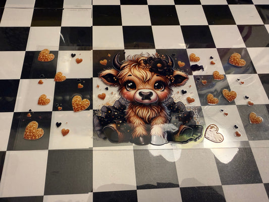 Cow w/ Tutu and Gold Hearts